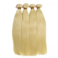 Remy light blonde color 613 straight human hair weaves