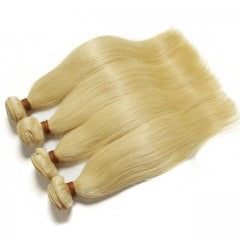 Remy light blonde color 613 straight human hair weaves