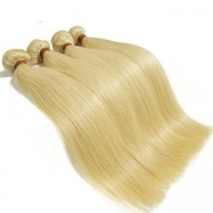 Remy light blonde color 613 straight human hair weaves