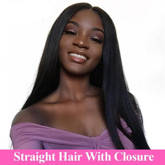 Straight Hair Bundles With Closure