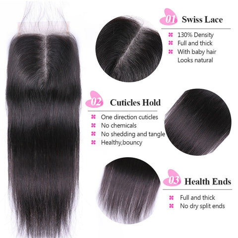 Straight Hair Bundles With Closure