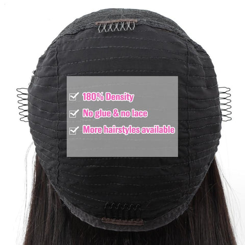 Straight Headband Human Hair Wigs 180% Density